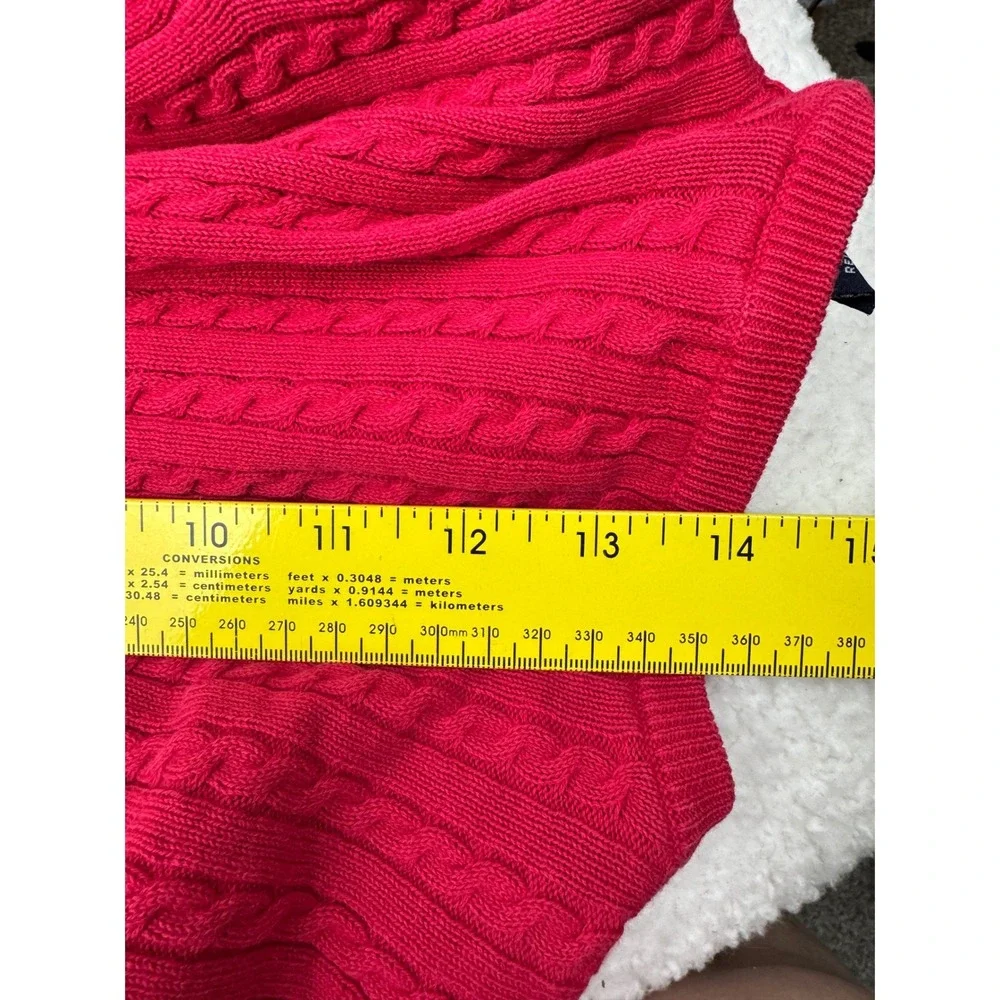 Ralph Lauren Cardigan Kids 4/5 Red Cable Knit Cotton Pony Sweater Preppy Classic